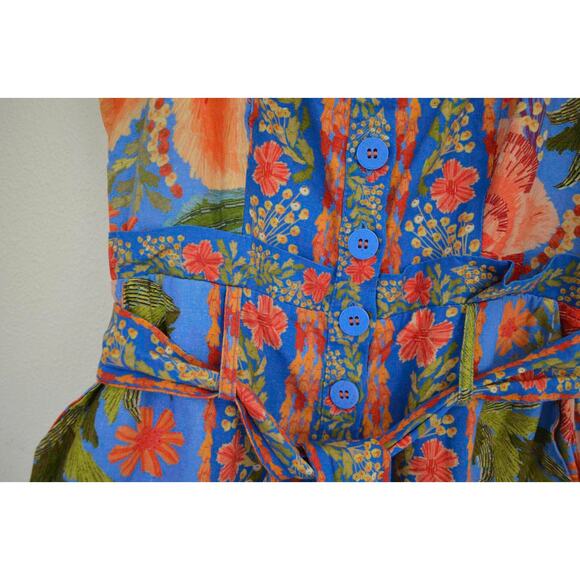 FARM RIO Stitched Garden Blue Romper Size - Picture 9 of 12